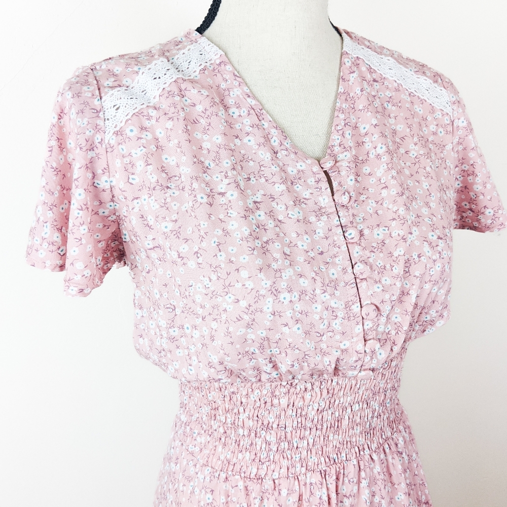 🦋LAST🦋 NWT Bali ELF Del Sol Dress, Peony Blossom, Size Large - Picture 2 of 7